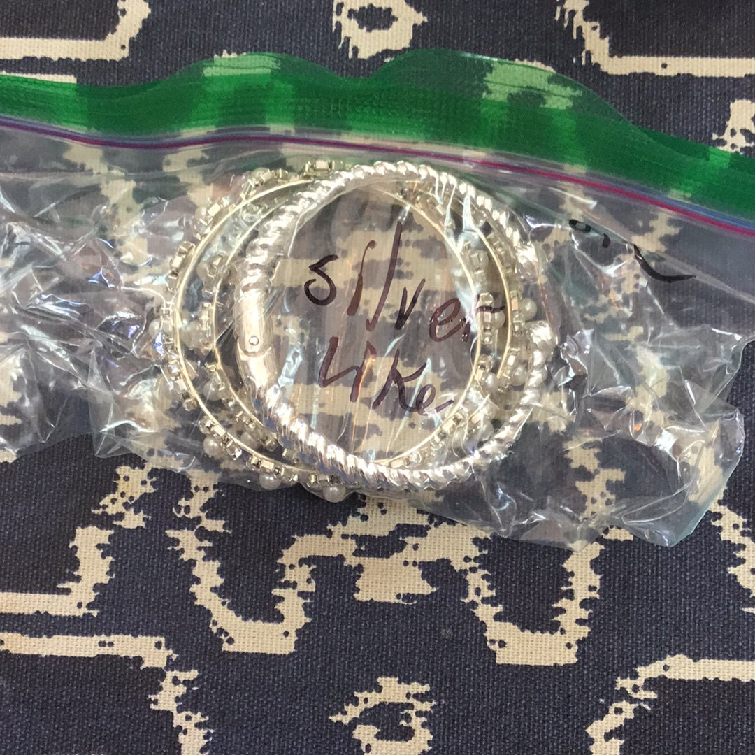 Silver like bracelet set