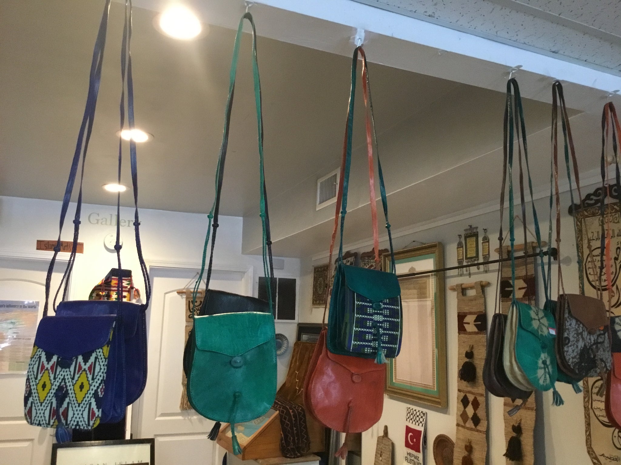 Small coloured hand bags