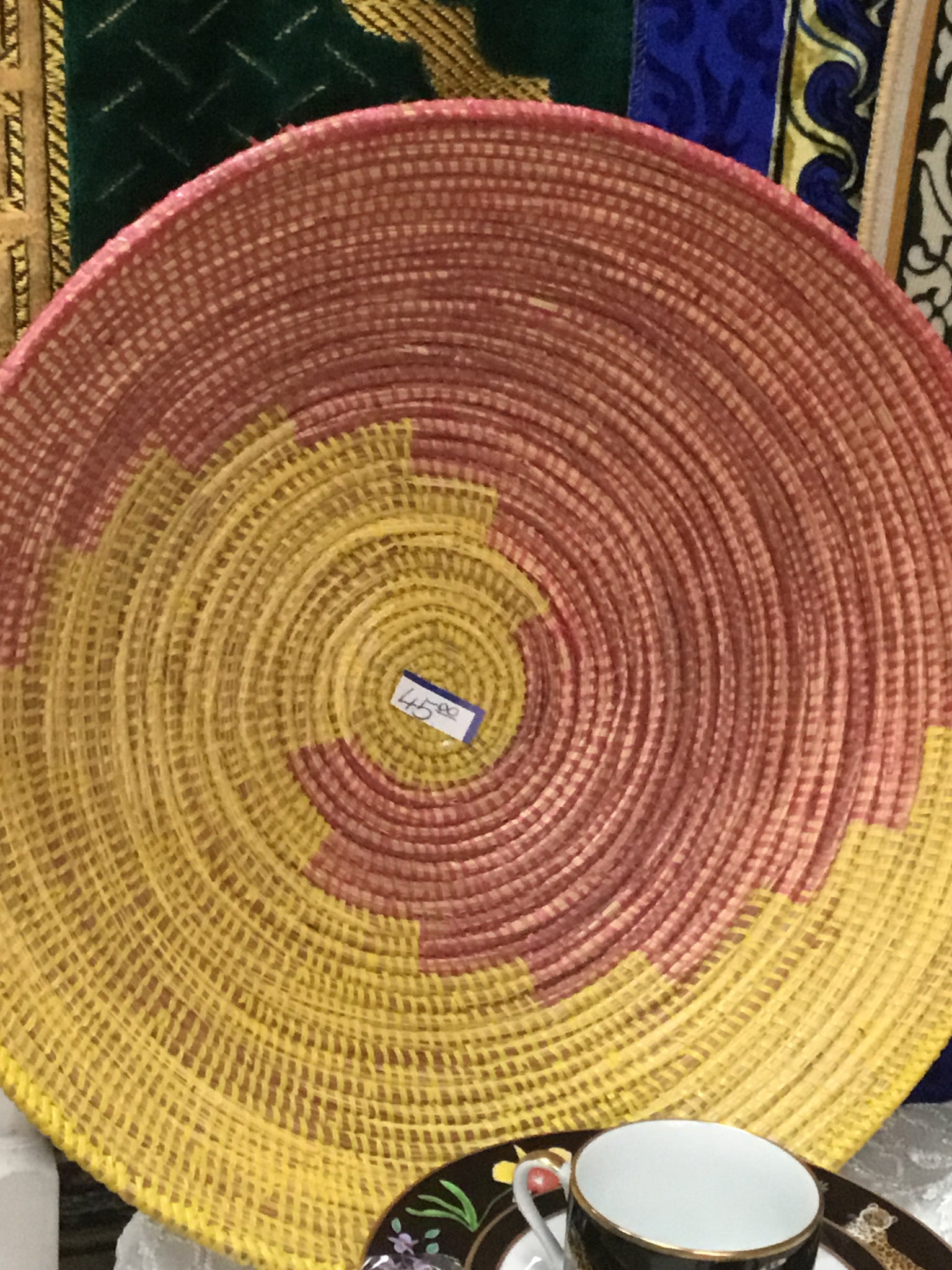 Pink and yellow basket