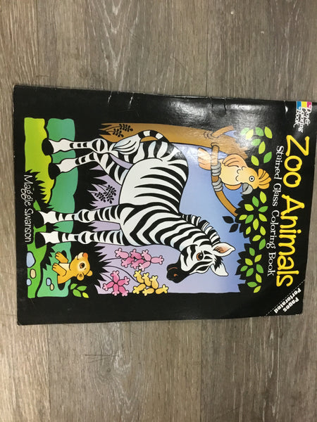 Zoo Animals Stained Glass Coloring Book
