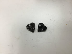 Black Gem Heart Earrings