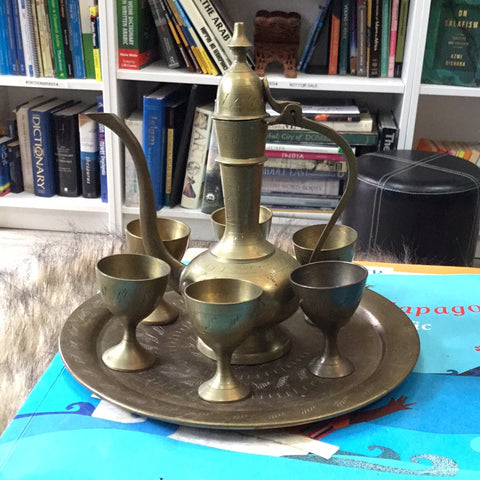 Handmaide brass tea set