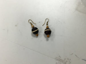 Brown Ball Earrings