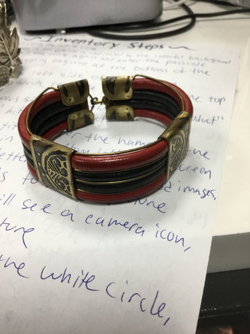 Red black and gold bracelet