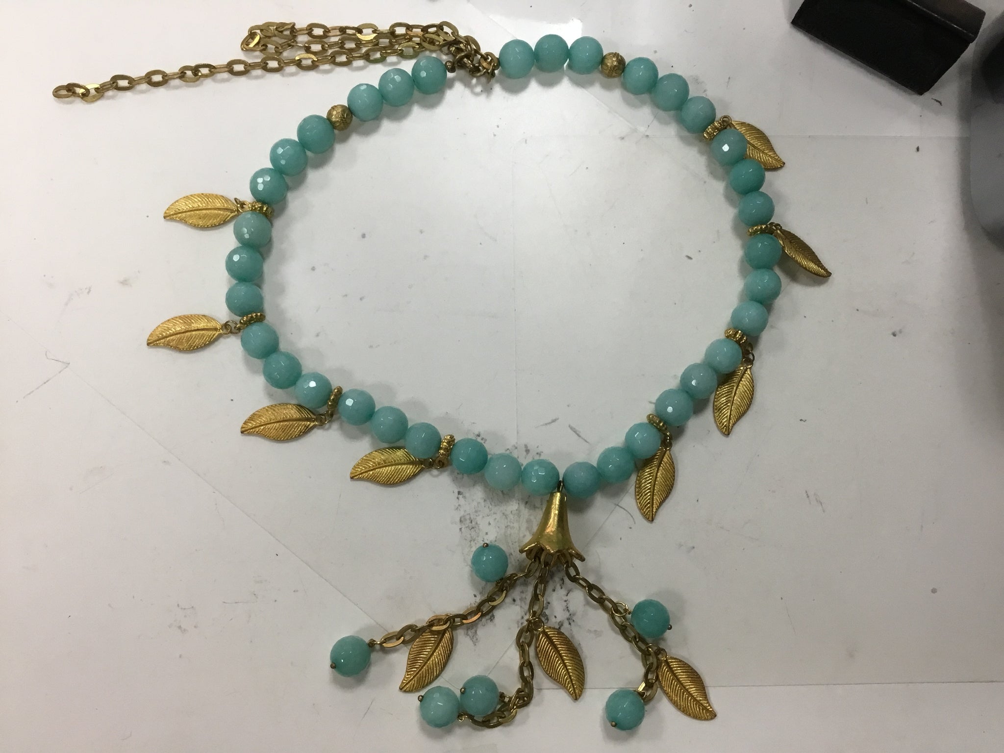 Handmade Light Blue Glass Necklace