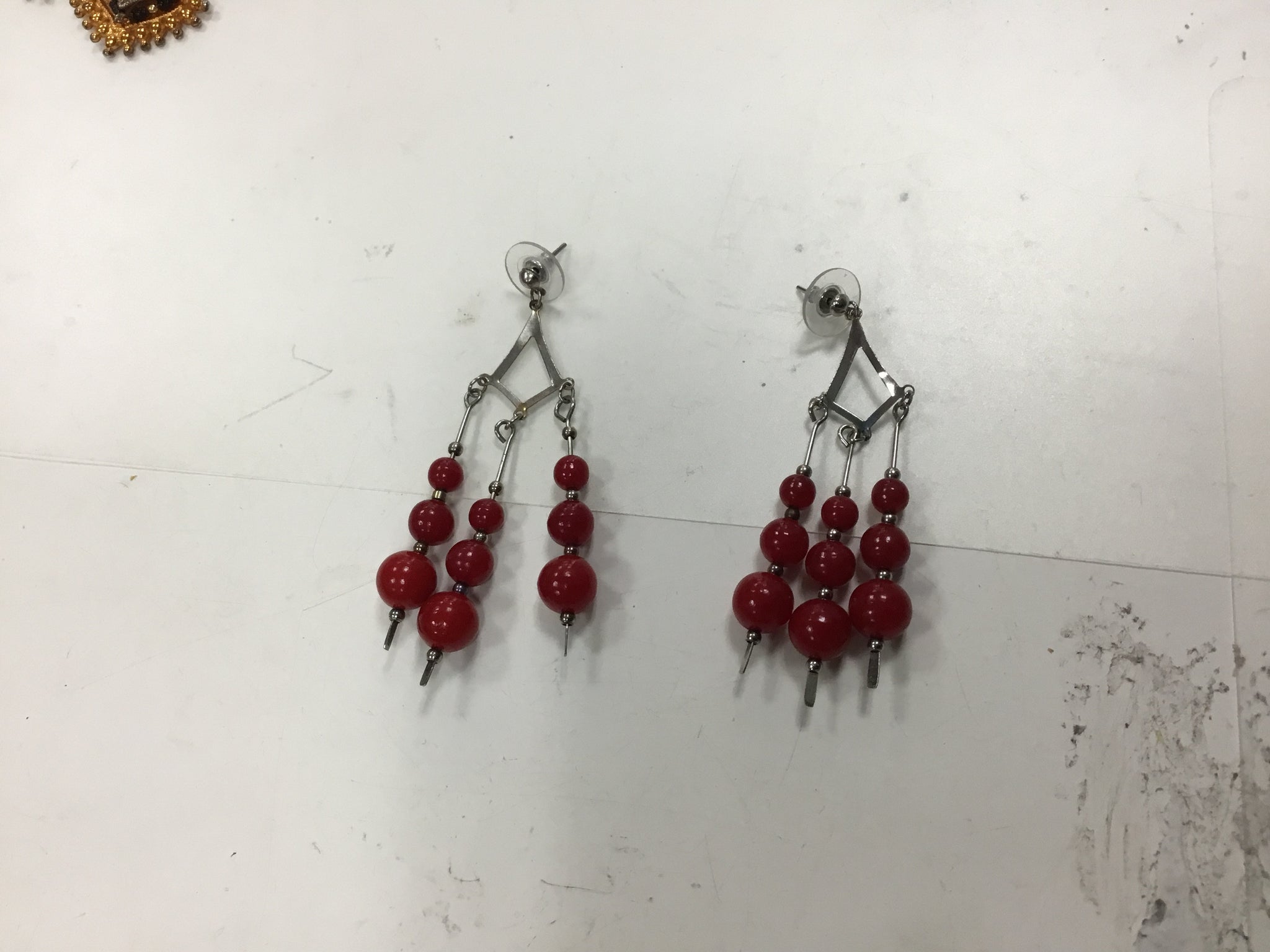 Red Bead Earrings