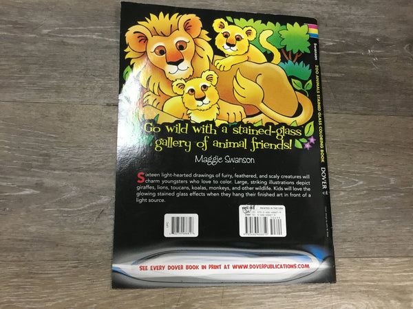 Zoo Animals Stained Glass Coloring Book