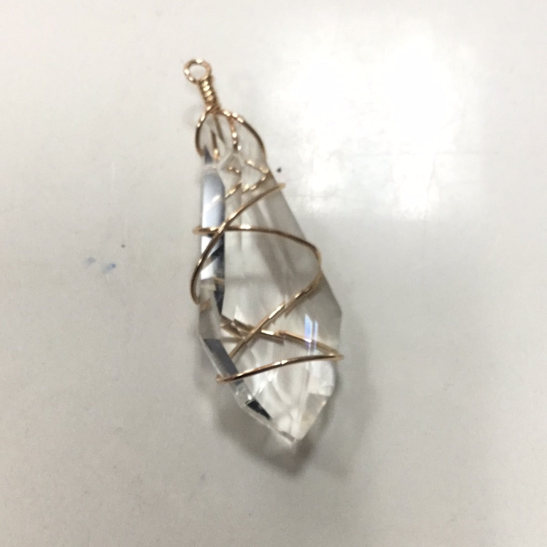 Glass copper pendant