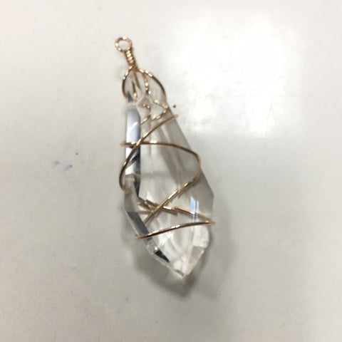 Glass copper pendant