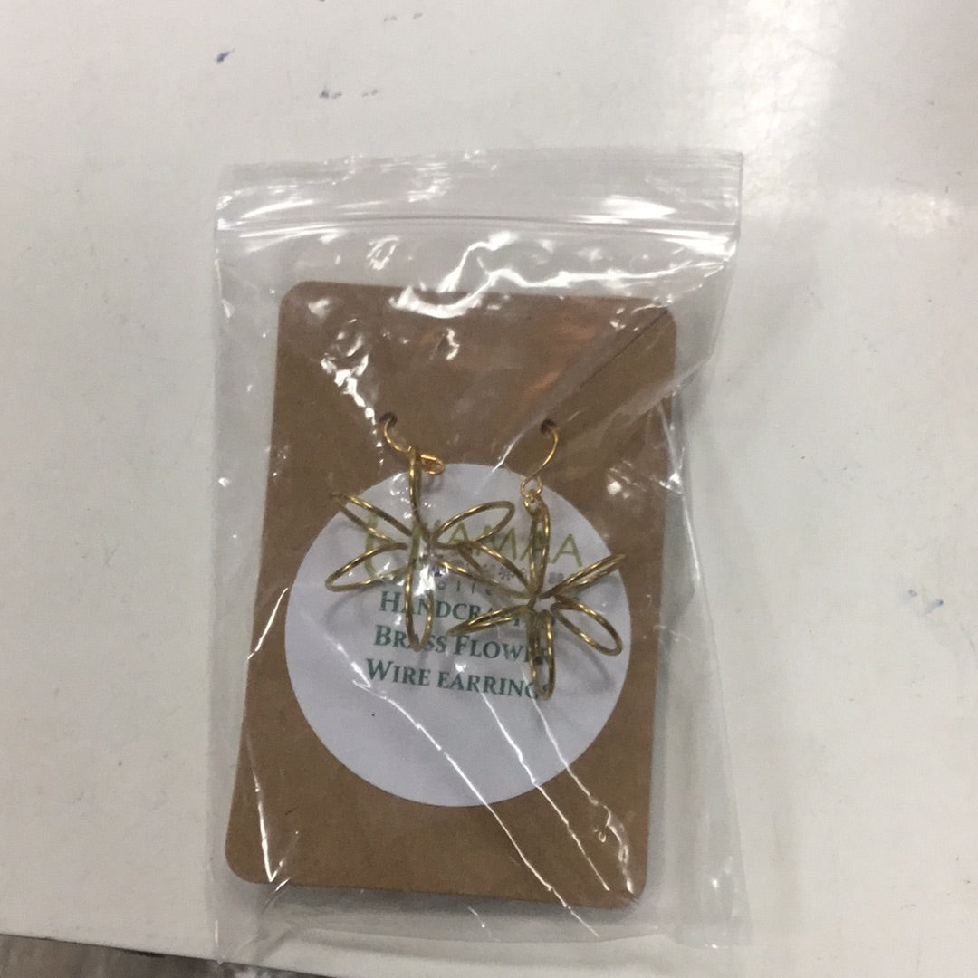 Gold flower earrings