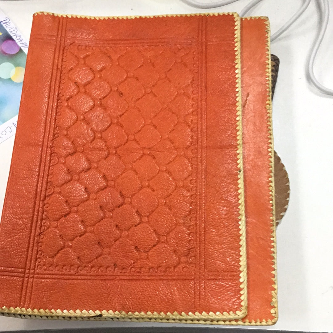 Orange leather purse