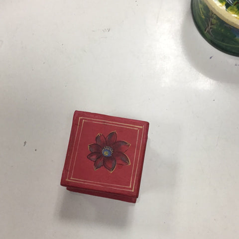 Red flower container