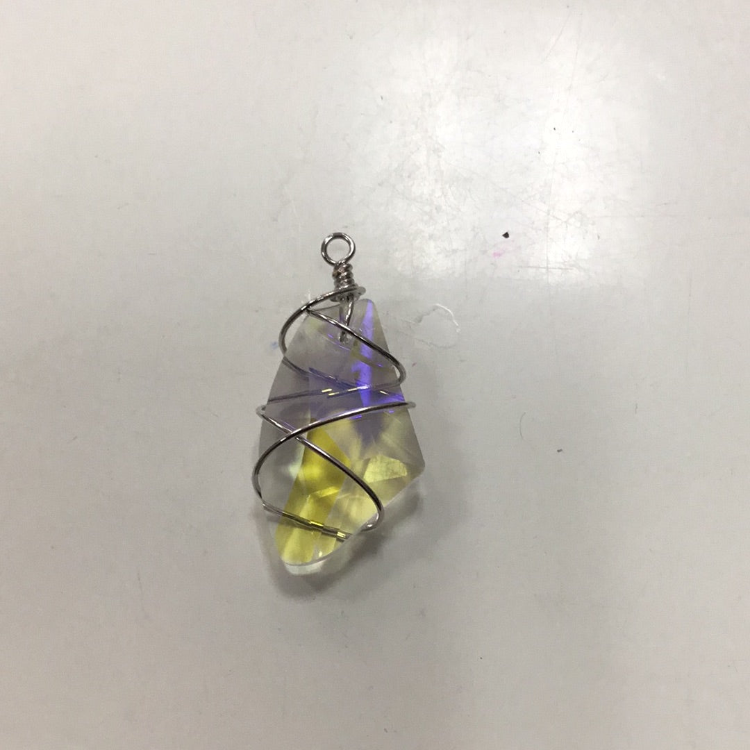 Glass silver pendant