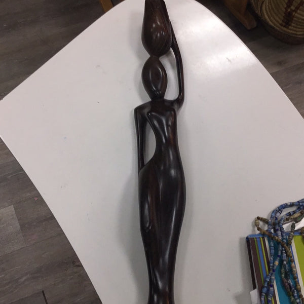 Female statue damaged