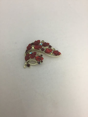 Grandma Betty Vintage Red Broach