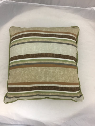 Brown/Green Striped Pillow