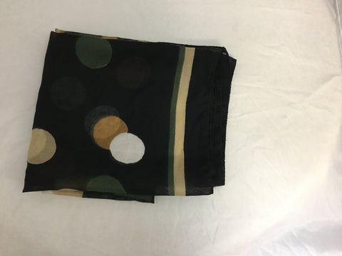 Green and Black Circle Scarf