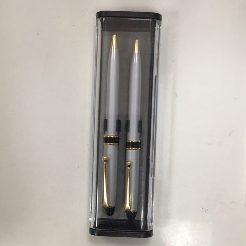 Pen set grey and gold