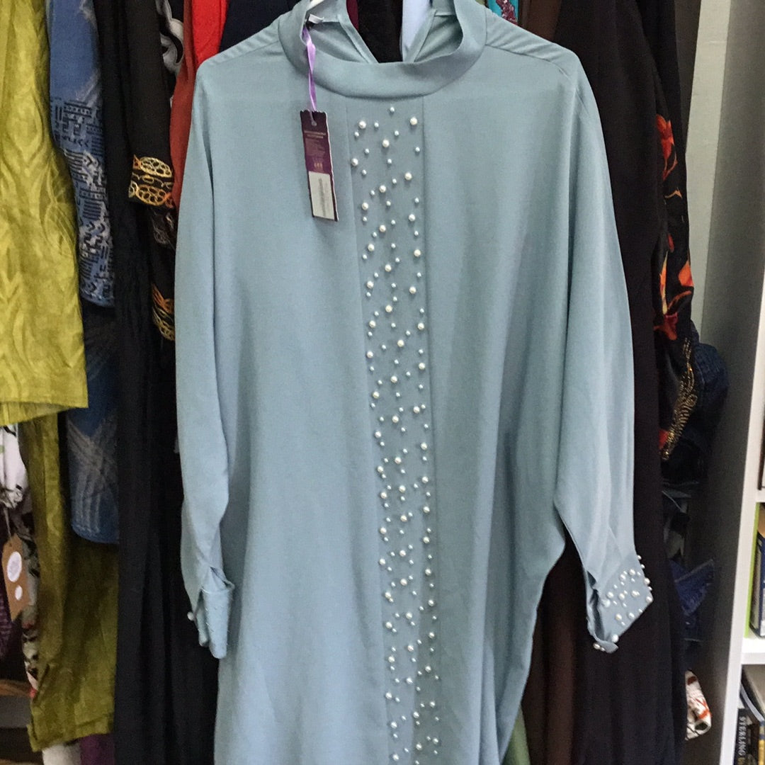 Light Blue Dress with Pearls