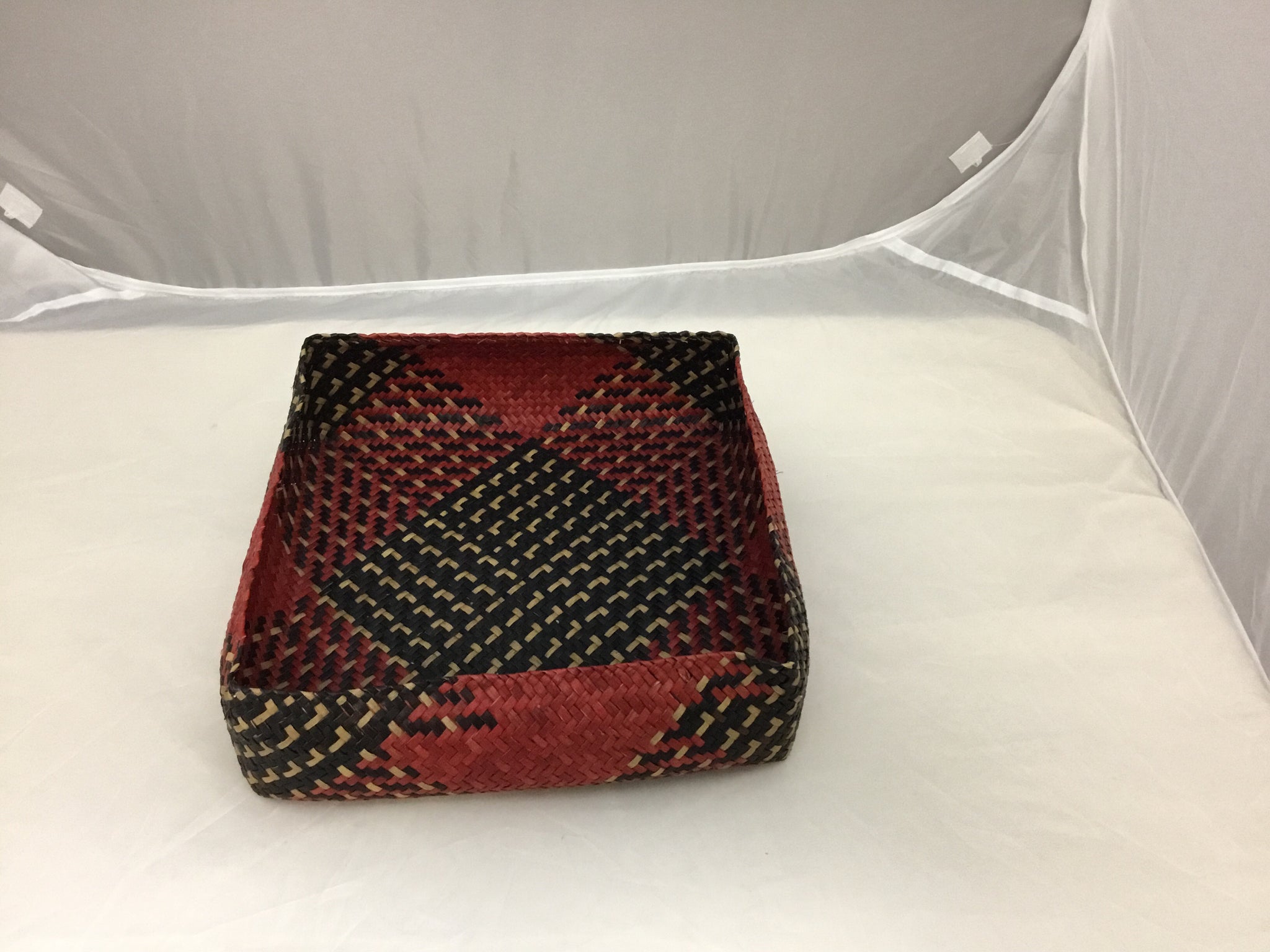 Red Square Straw Basket