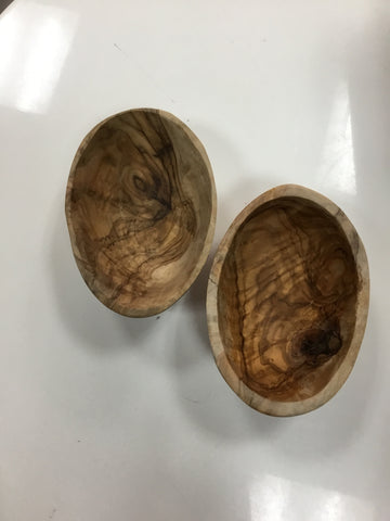 Oval wood containers set of 2