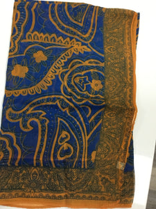 Amber & blue printed scarf