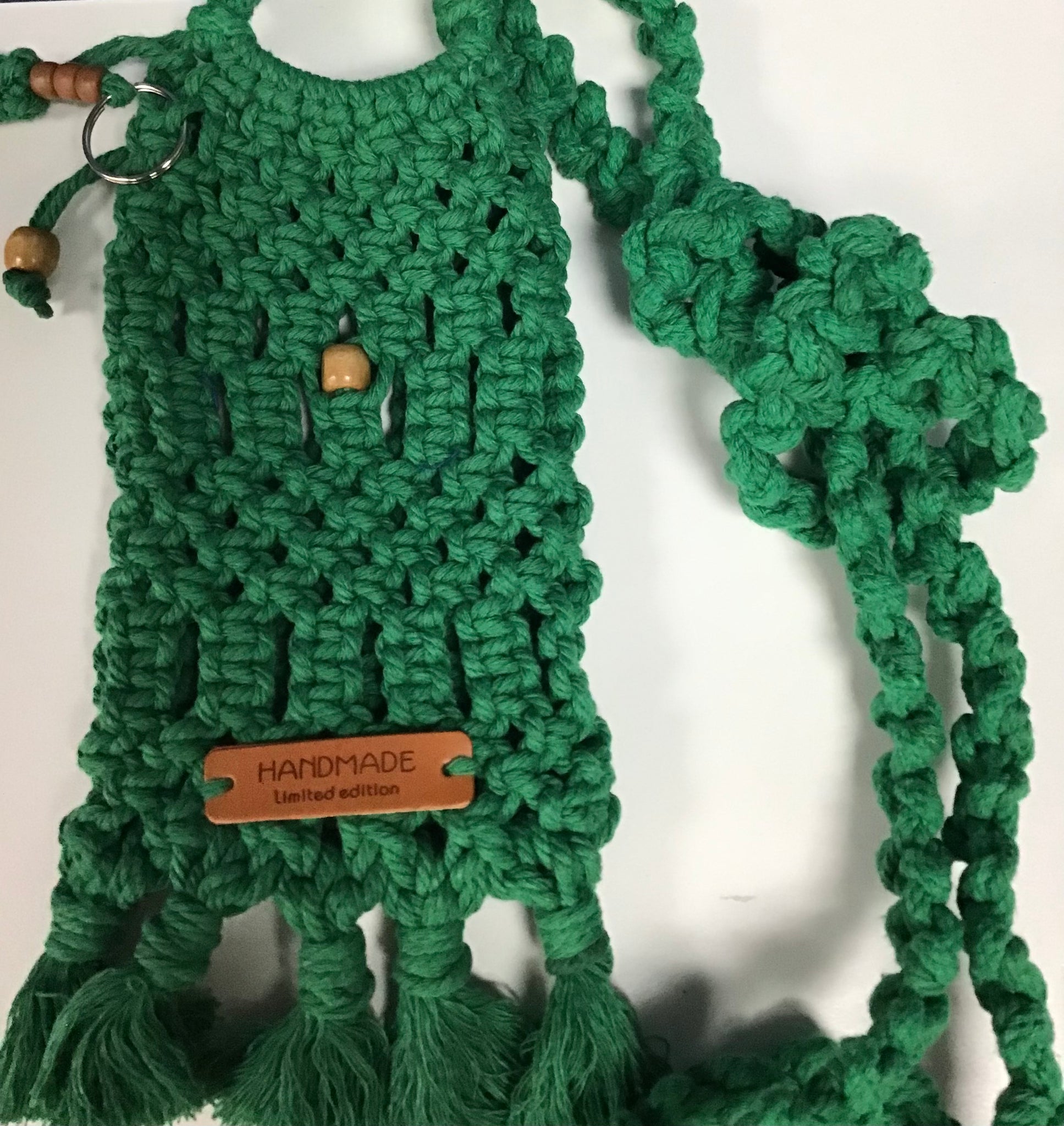 Hanging handmade green macrame