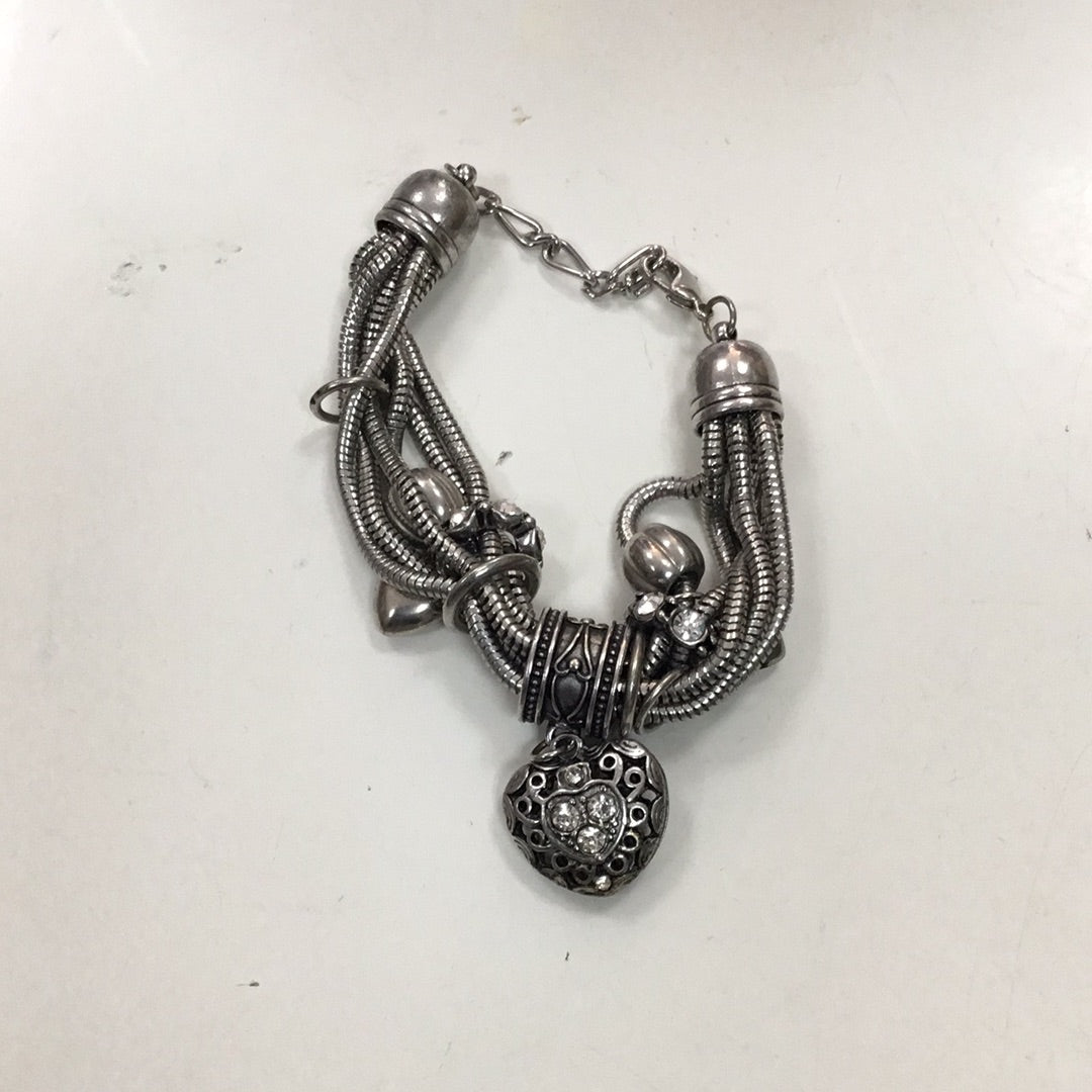 Silver Chain Bracelet with Charms