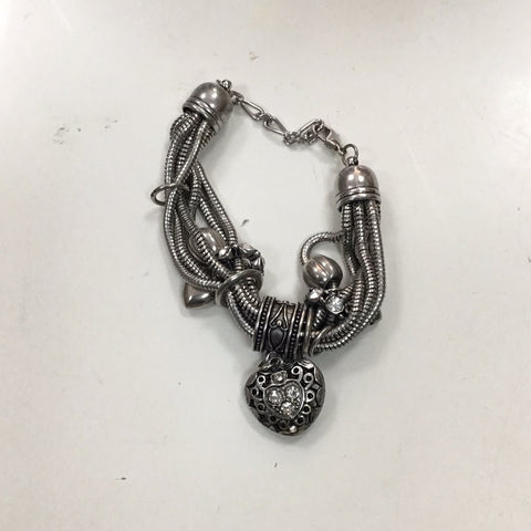 Silver Chain Bracelet with Charms