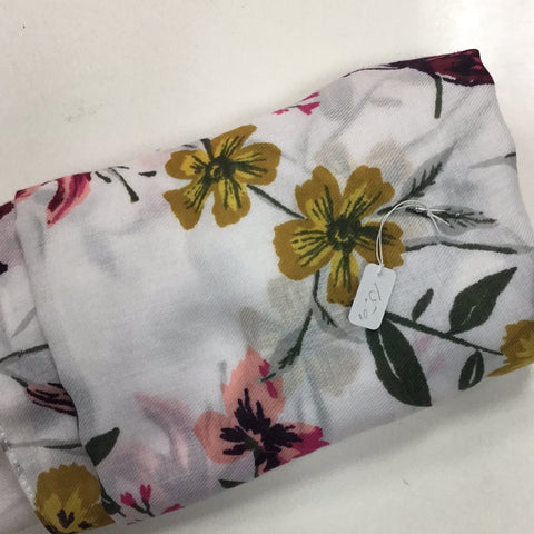 Flower scarf white