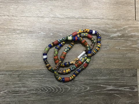 Ghana Trade Bead Long Necklace