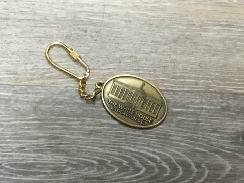 White House Brass Keychain