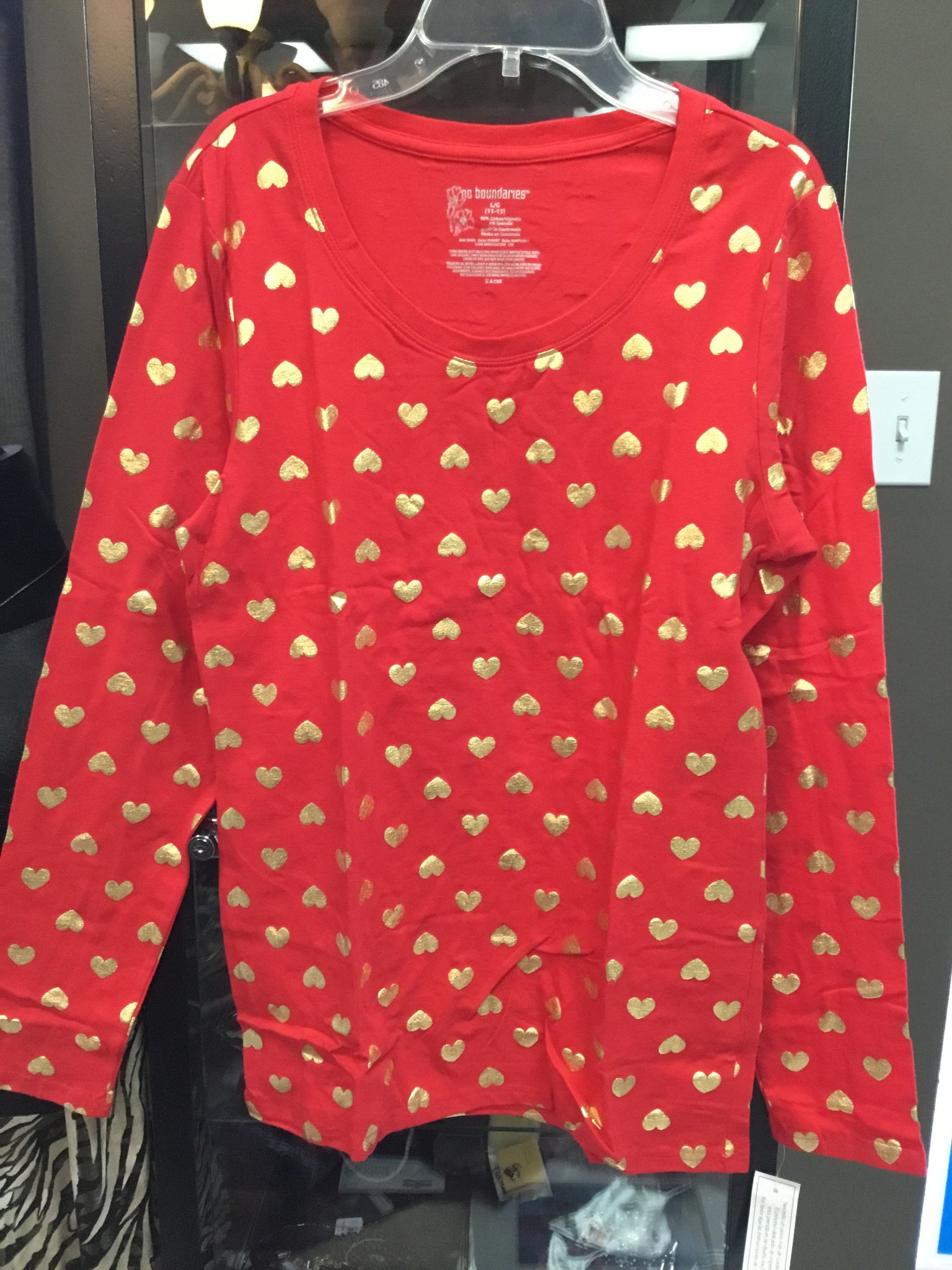 Red and gold printed shirt