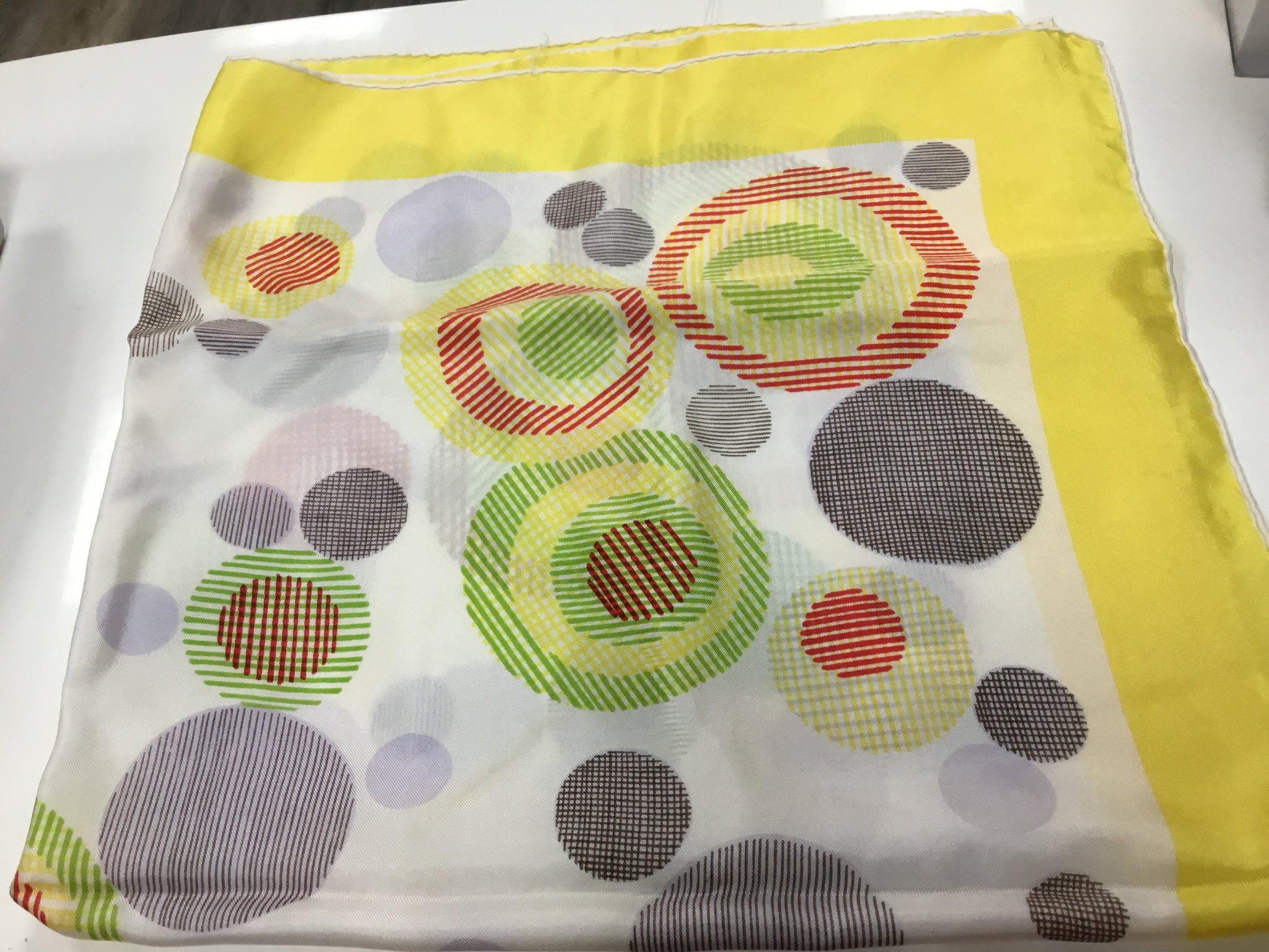 Circle print silk scarf