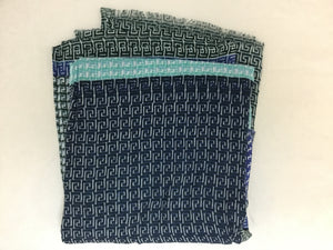 Blue and Green Pattern Scarf