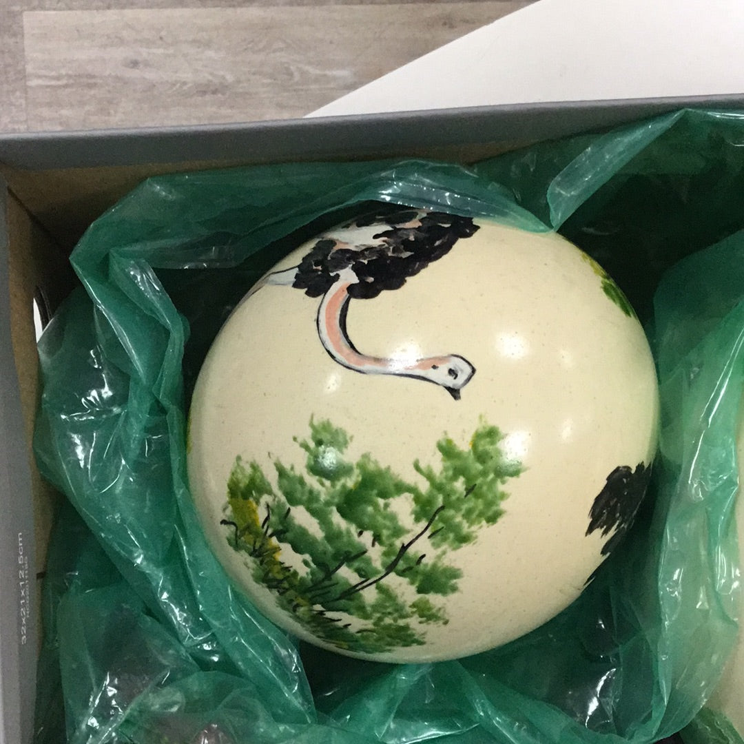 Ostrich shell hand painted