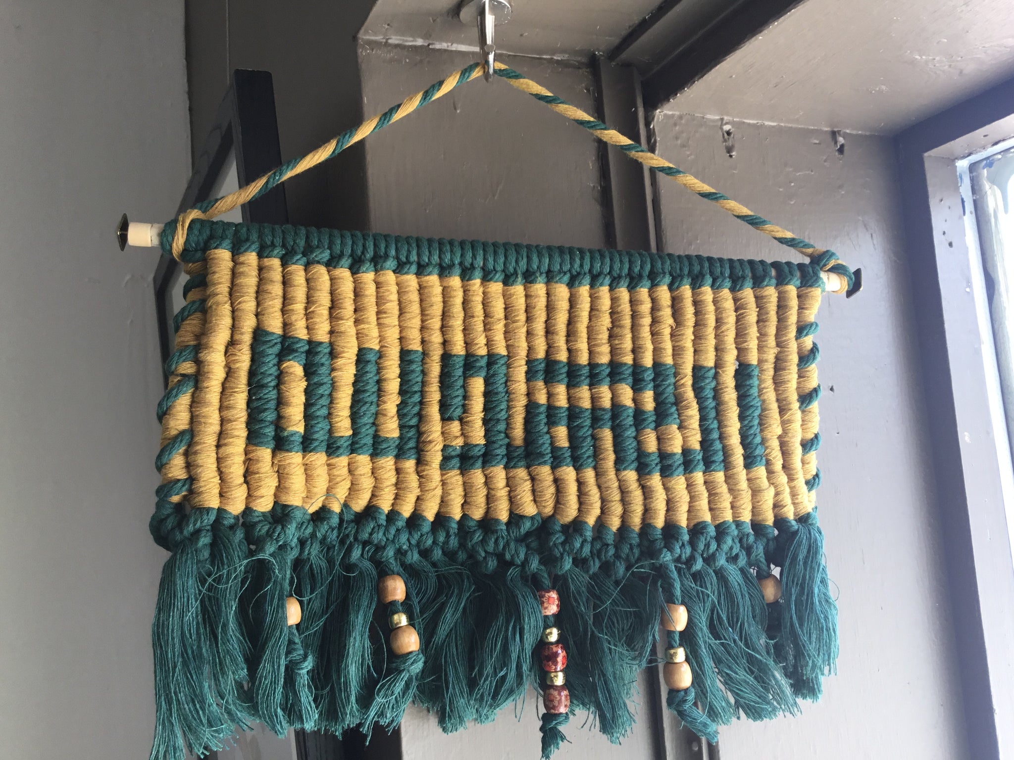 Green & Gold Arabic Macrame