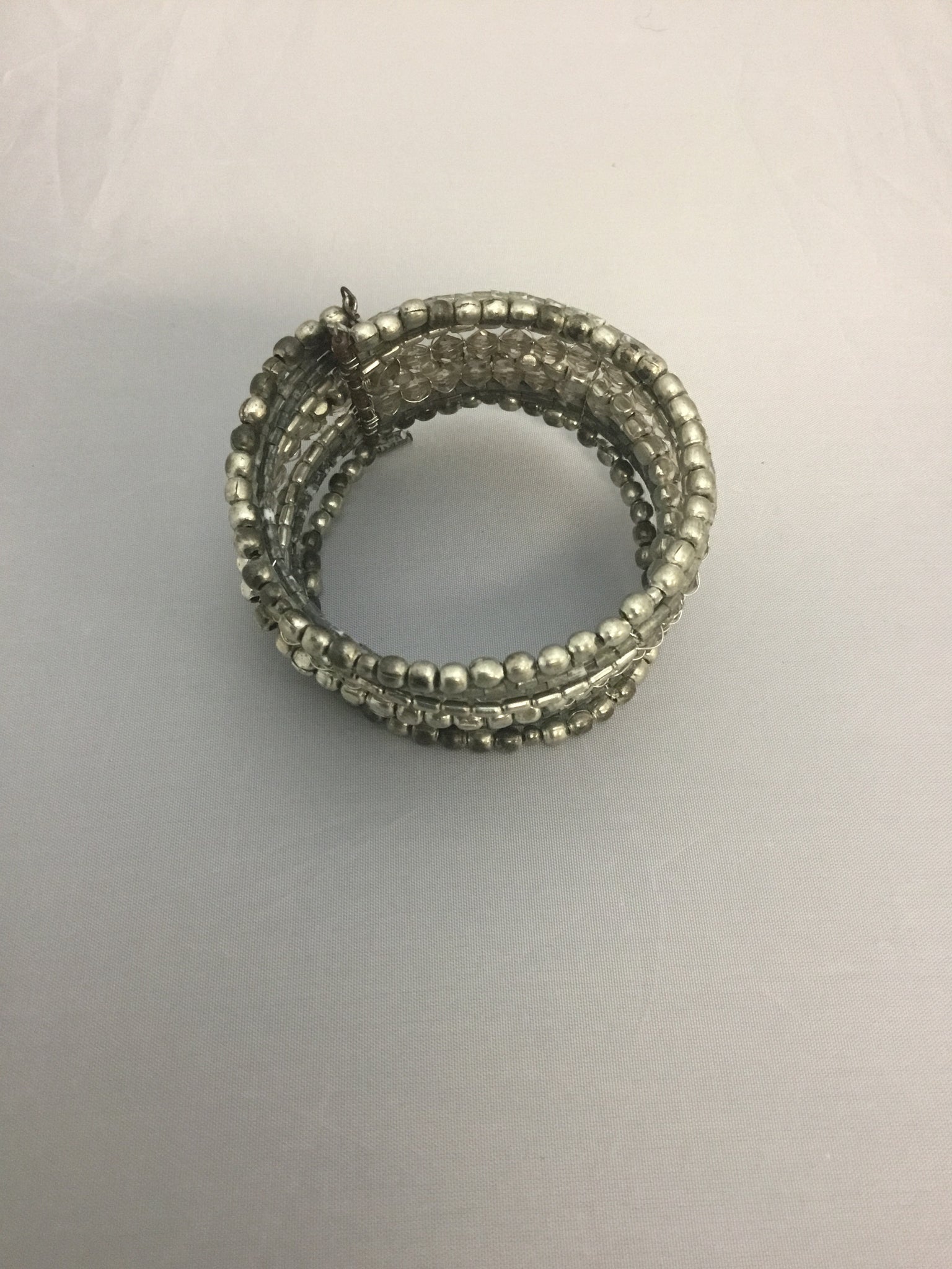 Metal Multi Gray Colored Beads Bracelet