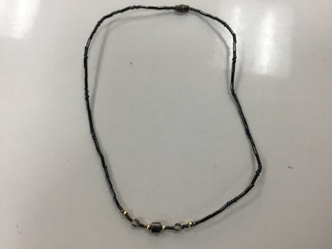 Black & plastic beads necklace