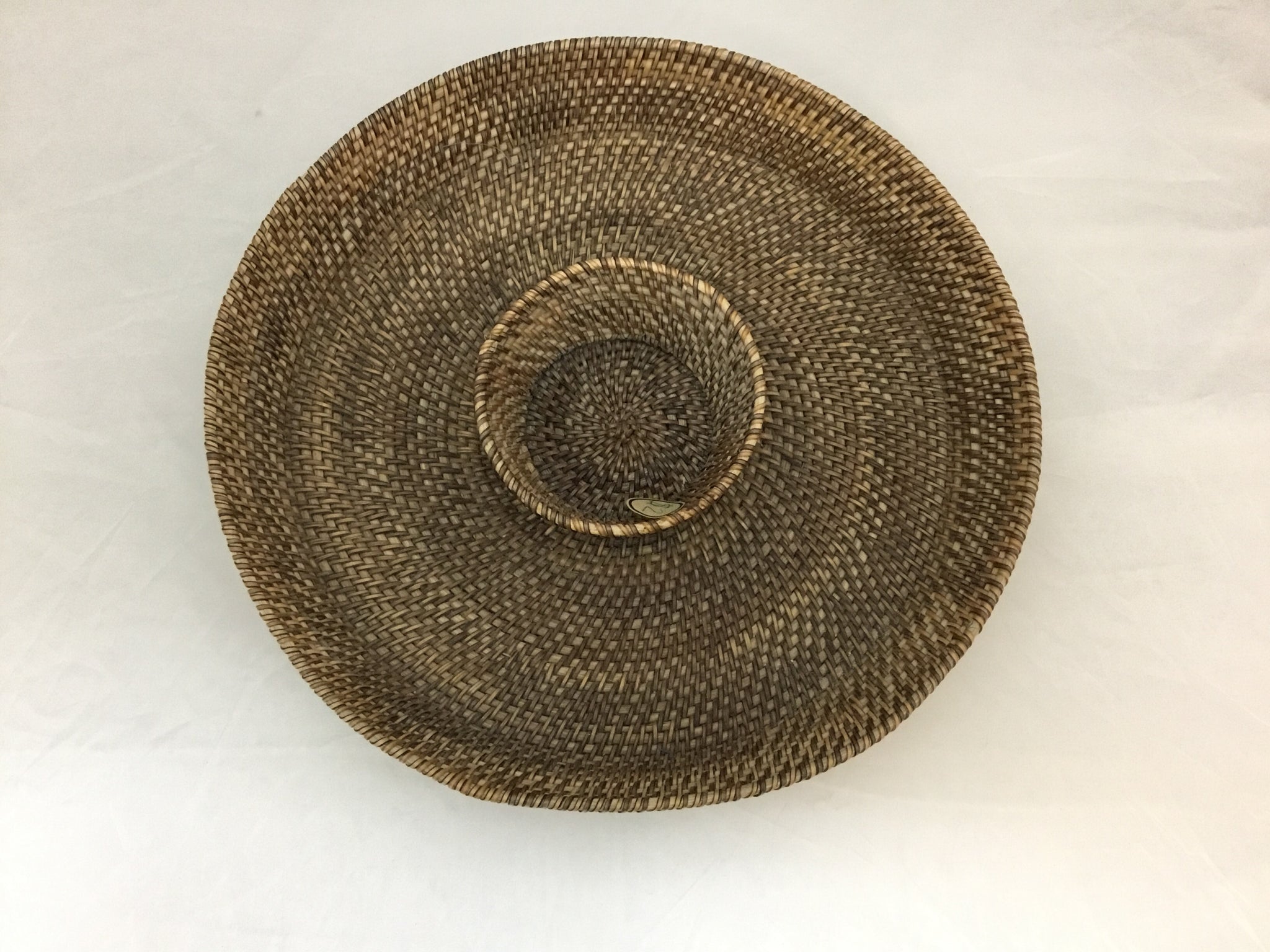 Round Flat Brown Basket