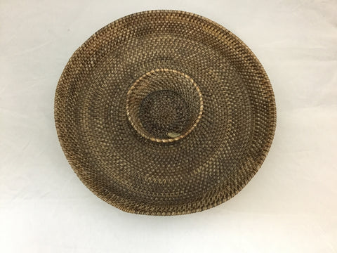 Round Flat Brown Basket