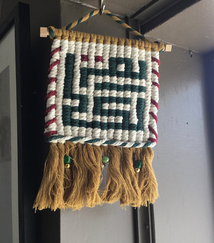 Red, Green & White Arabic Macrame
