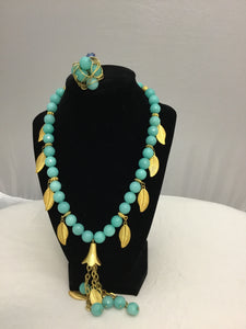 Blue Pearl Necklace & Ring