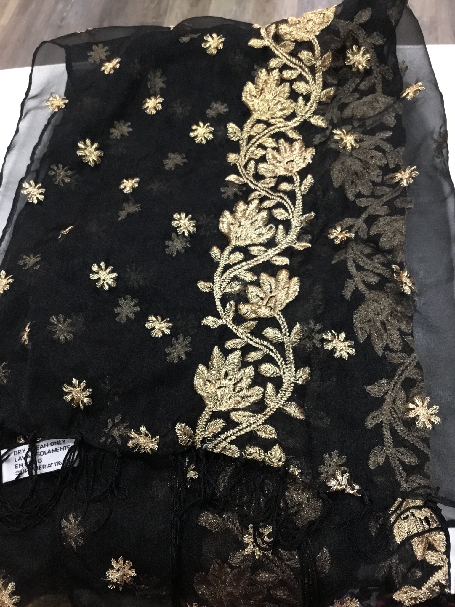 Gold and black scarf