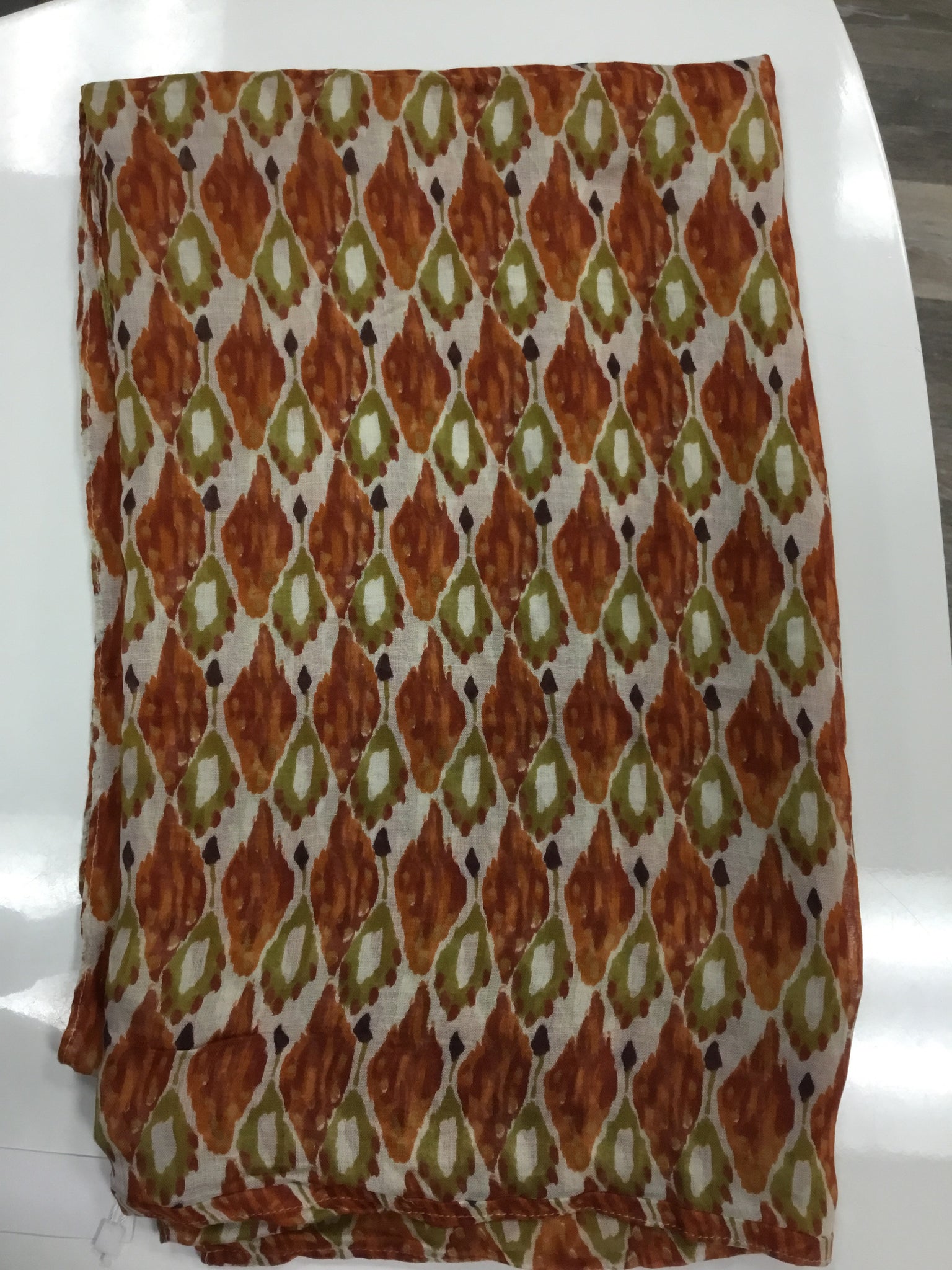 Amber & green printed scarf