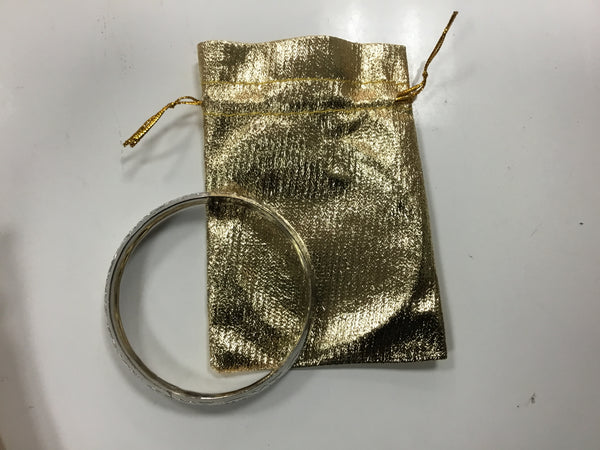 Silver like bracelet and Gold Pouch
