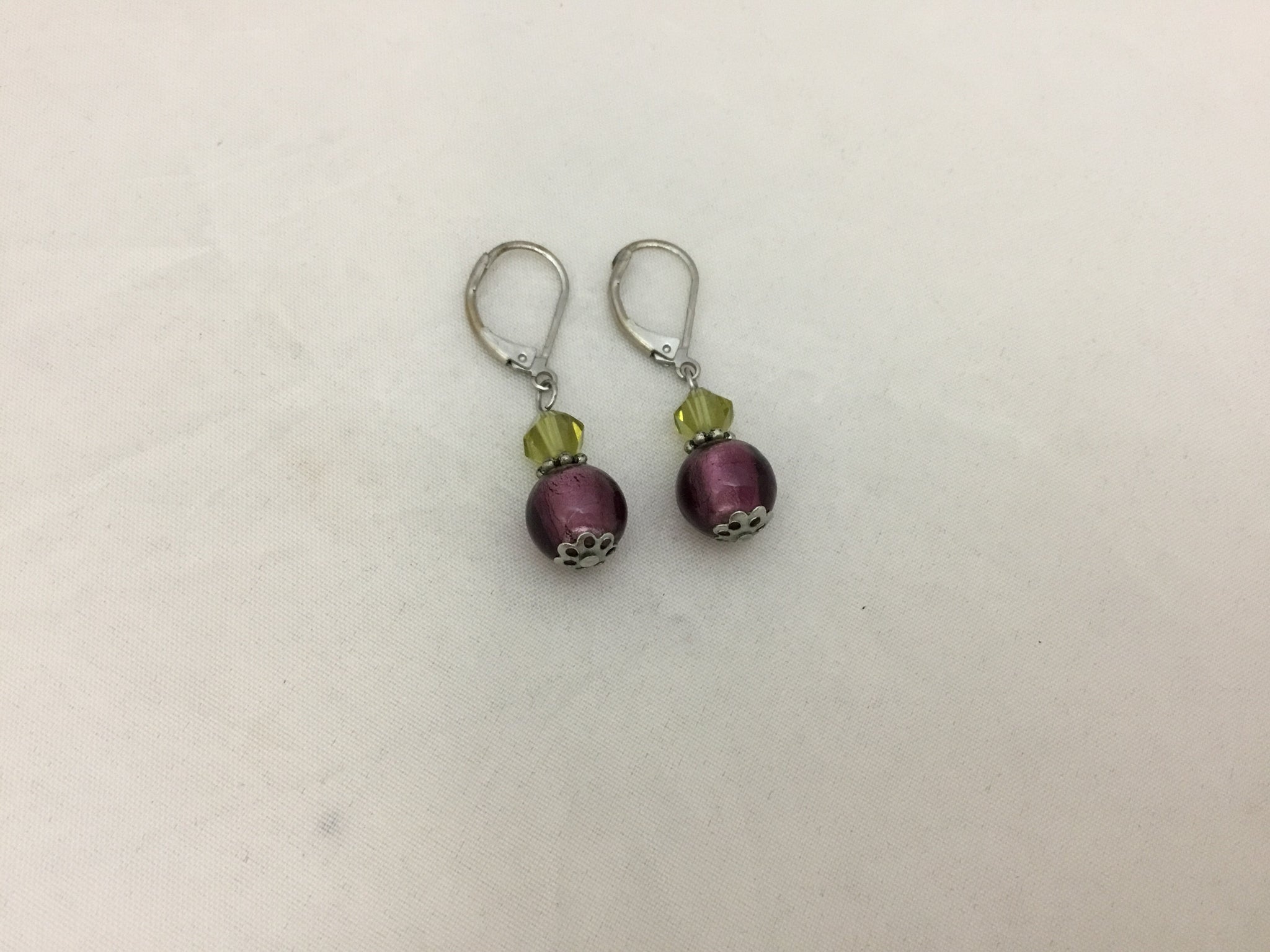 Purple Ball Earrings