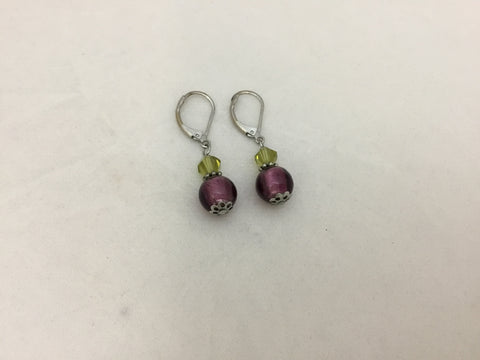 Purple Ball Earrings