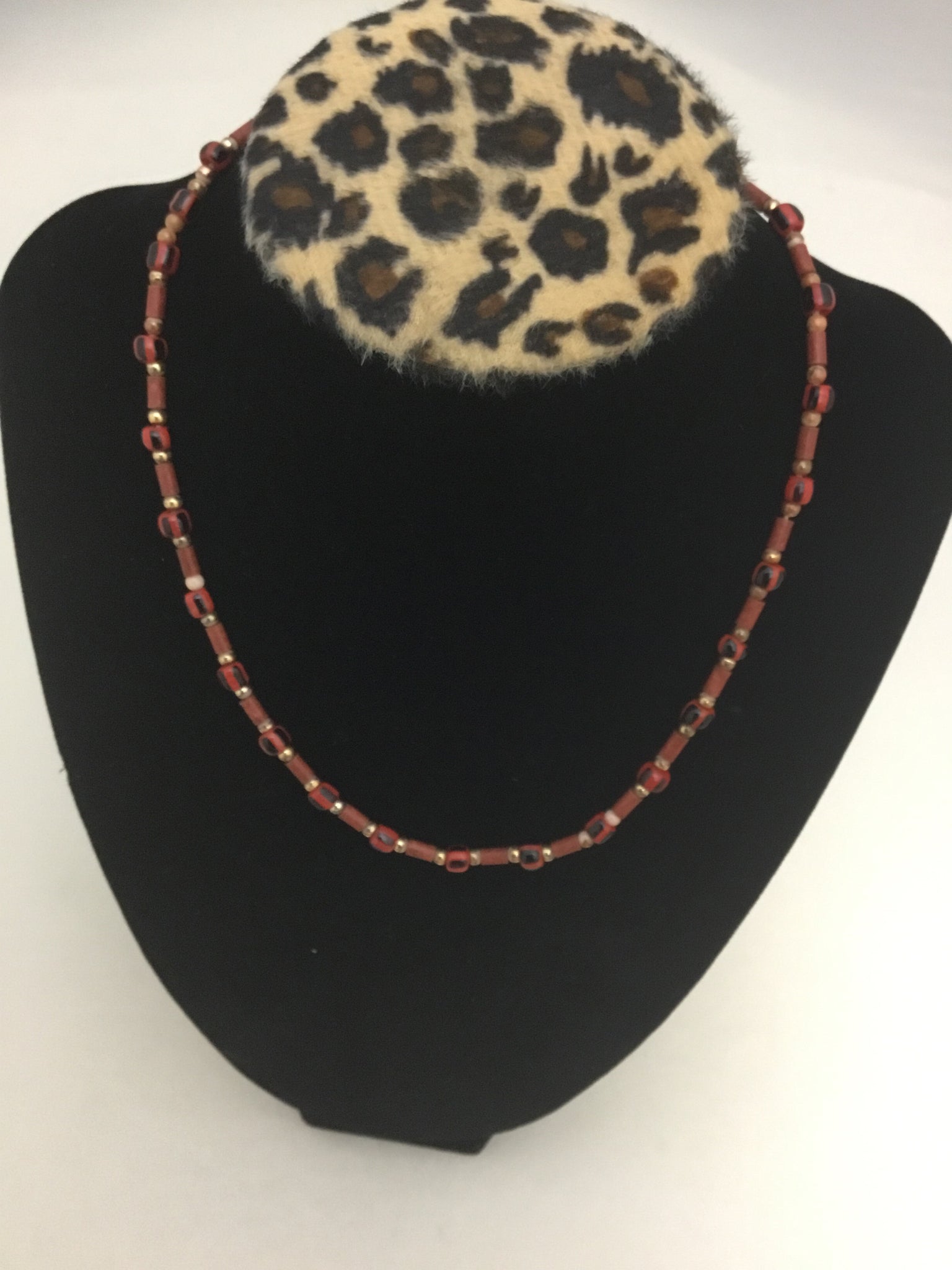 Small Stone & Wood Necklace