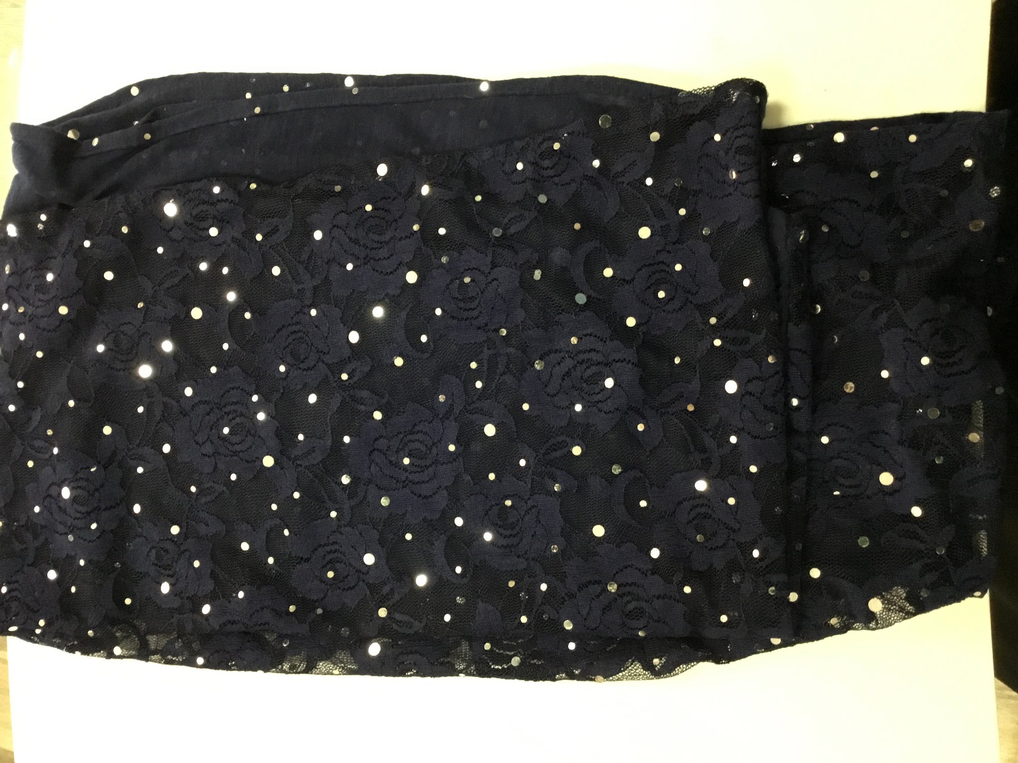 Navy glittered scarf